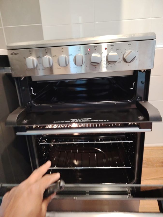 New freestanding oven being installed